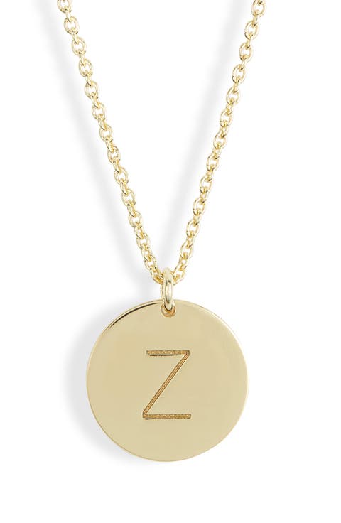 Initial Disc Pendant Necklace