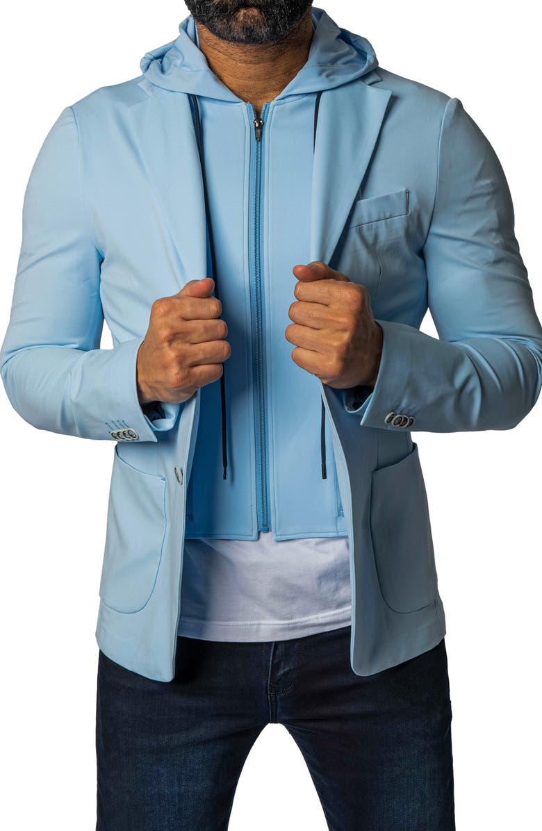 Maceoo Nigelle Stretch Jacket & Removable Hooded Bib, Alternate, color, Blue