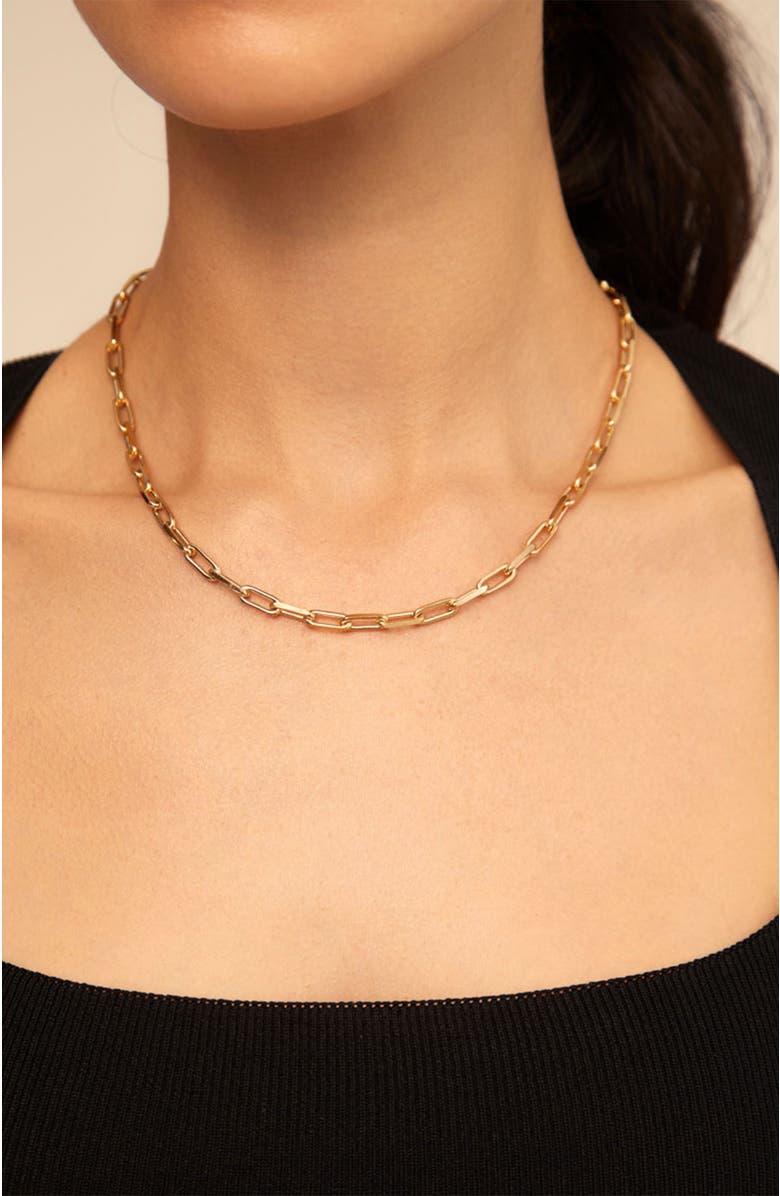 UNODE50 Mini Linkline Charm Necklace, Alternate, color, Gold