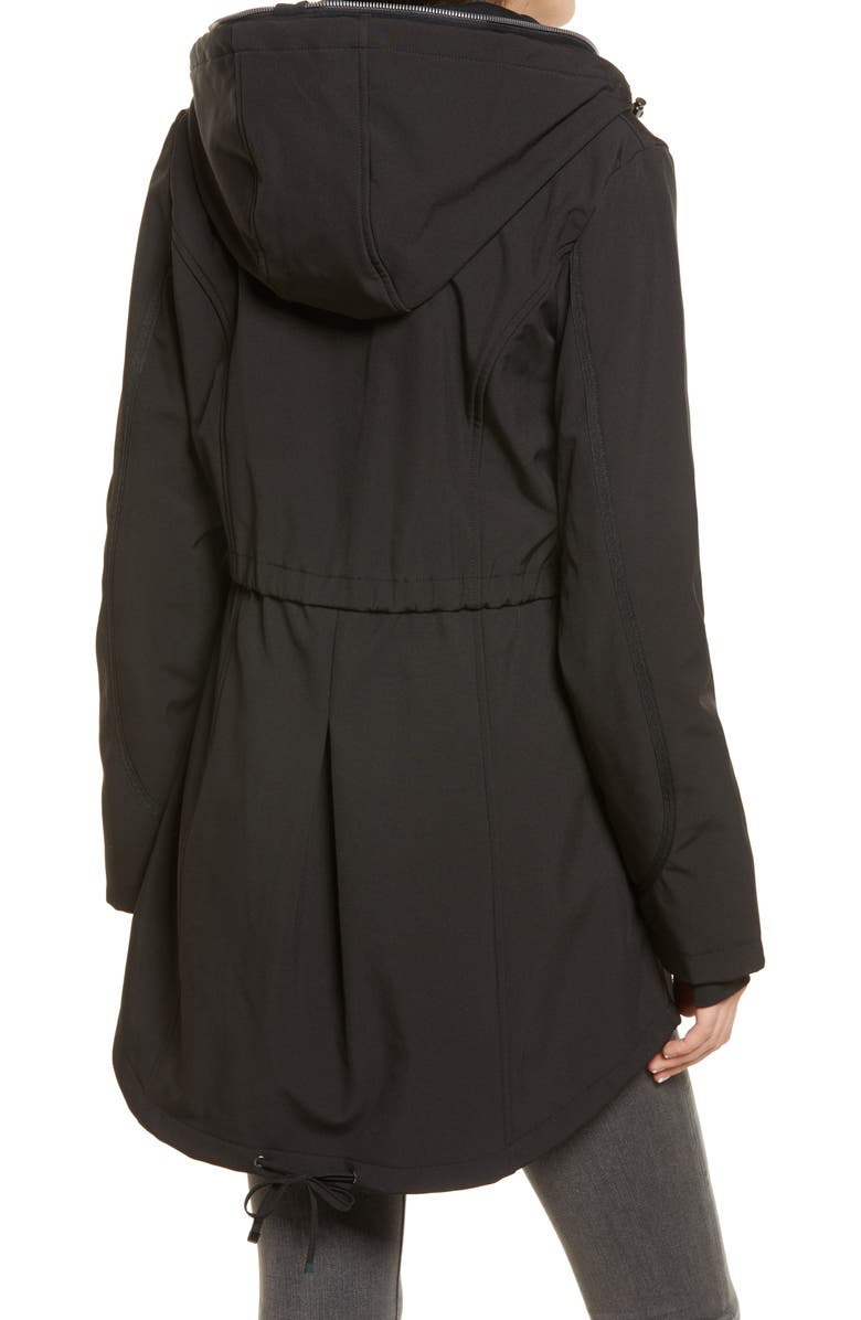 French Connection Hooded Jersey Bib Raincoat, Alternate, color, 