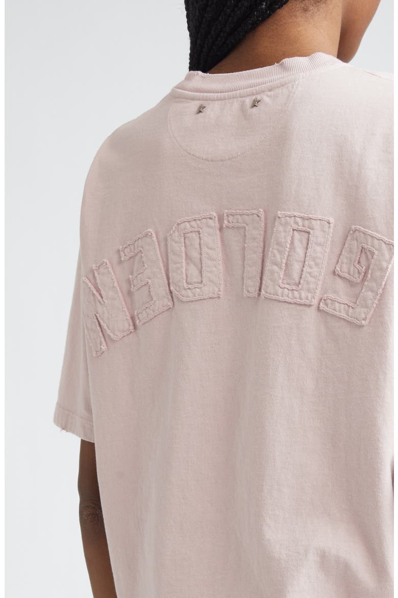 Distressed Reverse Logo Boxy Cotton Jersey T-Shirt, Alternate, color, SHADOW GRAY