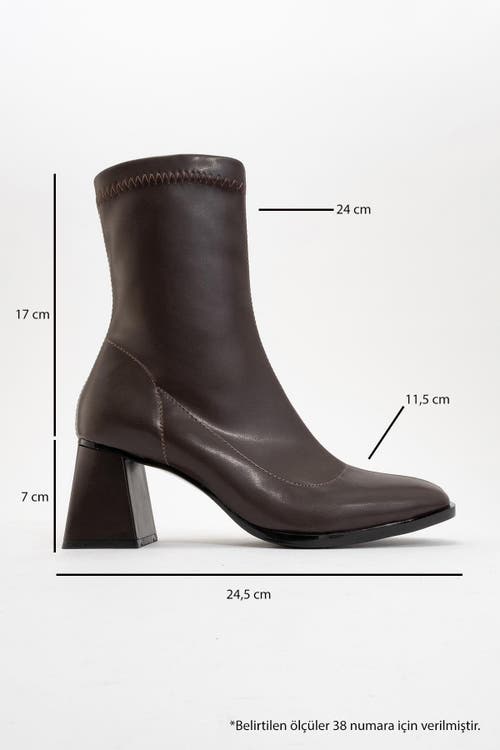 Prologue Shoes Plesa Chunky Heel Boot In Brown