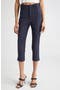 Pinstripe High Waist Baseball Capri Pants