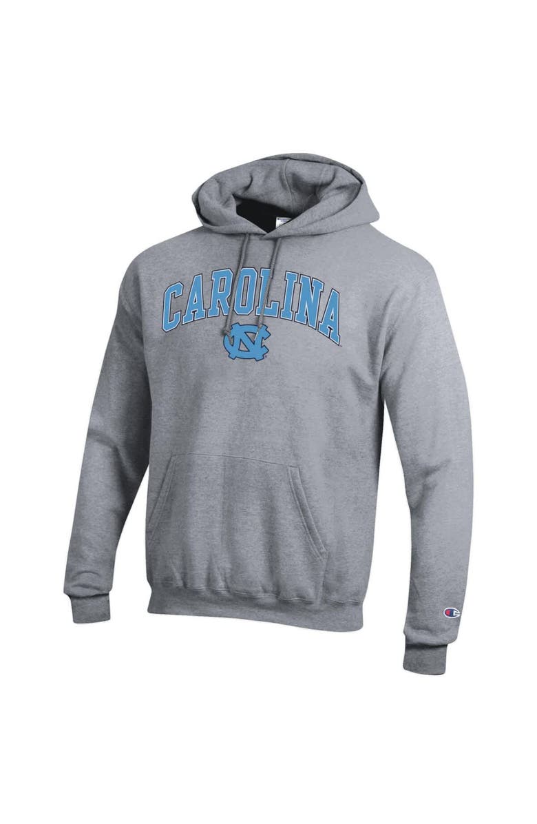 Champion Men's Champion Heather Gray North Carolina Tar Heels Arch Over Logo Pullover Hoodie, Alternate, color, Heather Gray