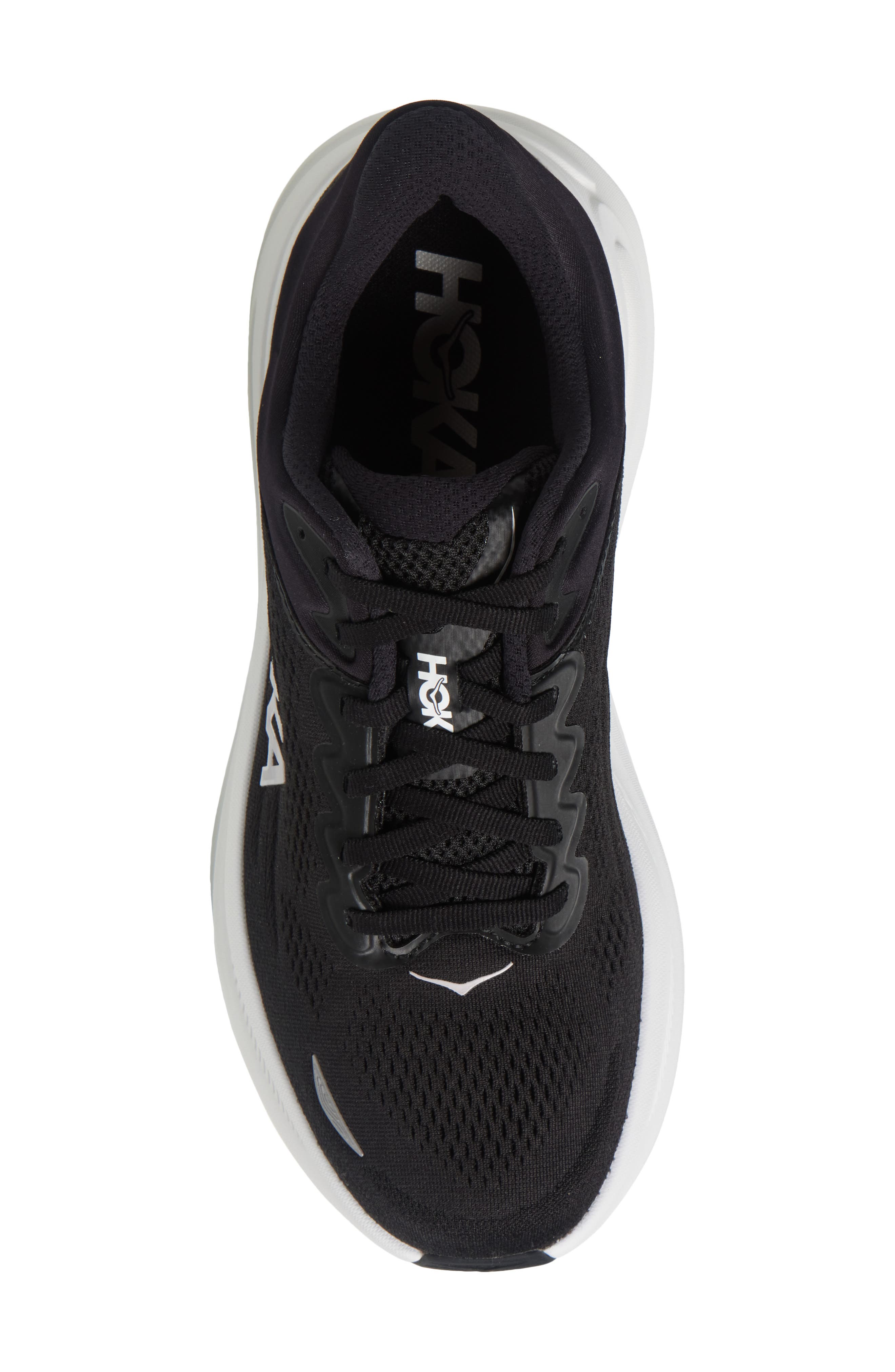 HOKA Bondi 9 Running Shoe, Alternate, color, Black / White