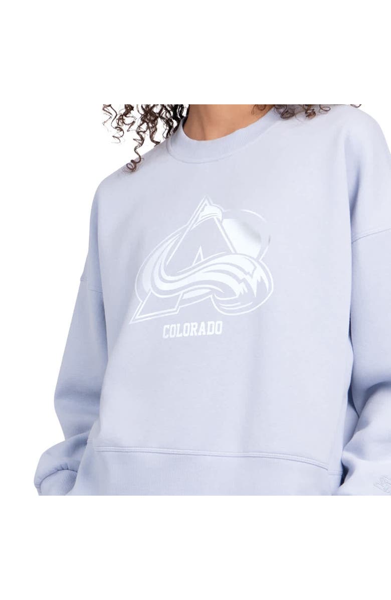 STARTER Women's Starter Blue Colorado Avalanche Boxy Cropped Sweatshirt, Alternate, color, Light Blue