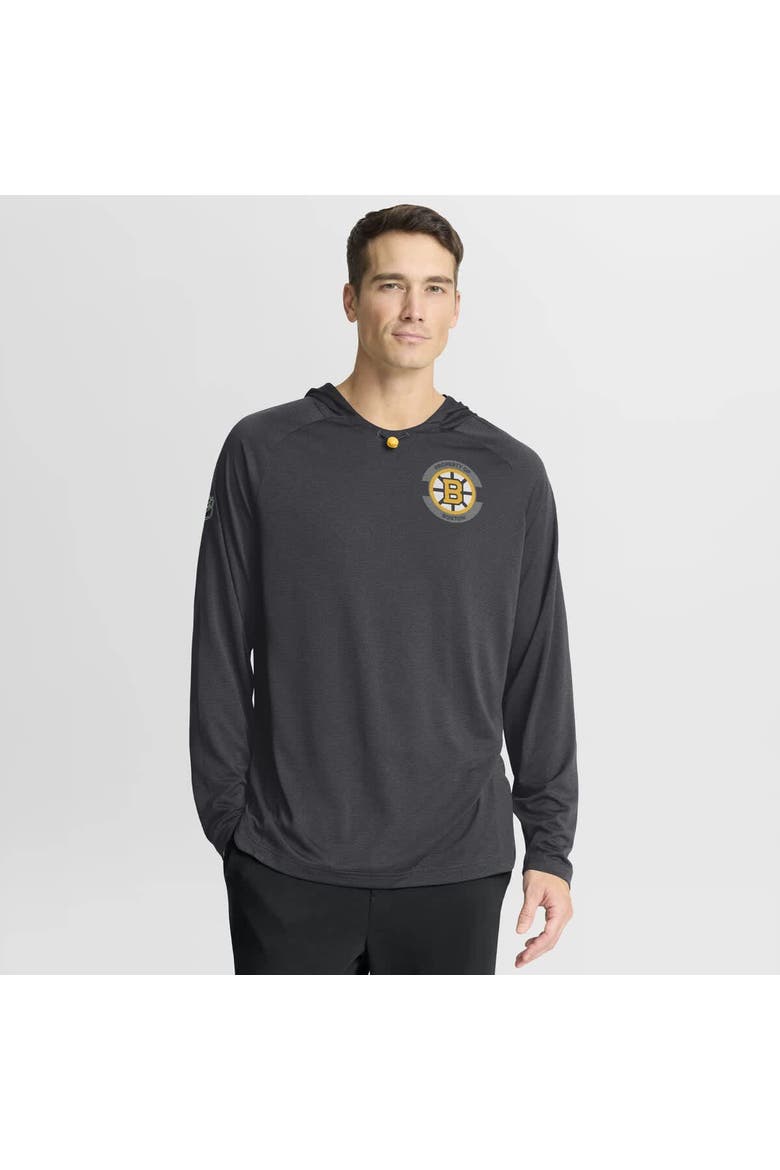 Men's Fanatics Charcoal Boston Bruins Authentic Pro Rink Raglan Hoodie, Main, color, Charcoal