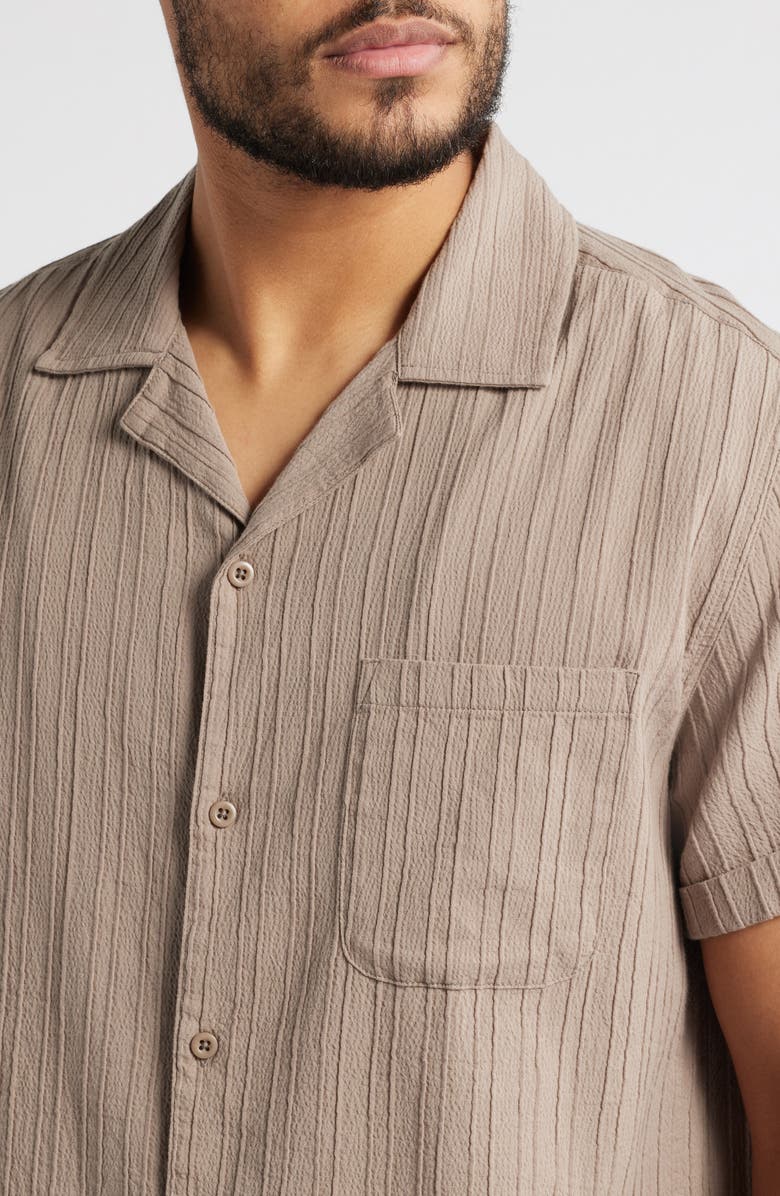 Rails Ohana Short Sleeve Stretch Cotton Plissé Button-Up Shirt, Alternate, color,