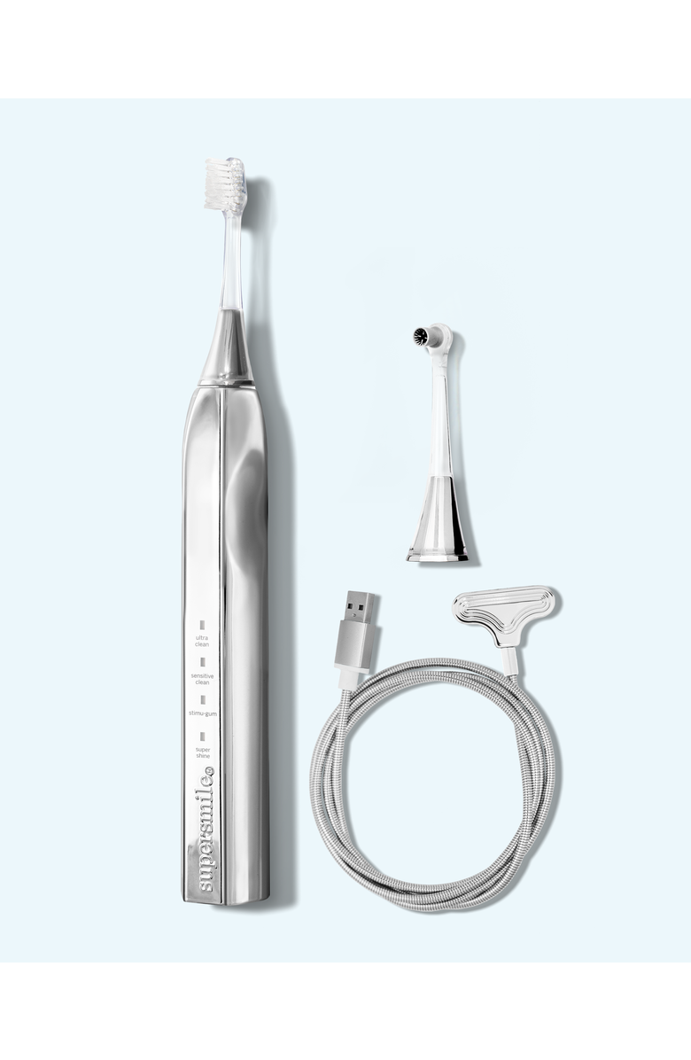 Supersmile Zina45 Sonic Pulse Toothbrush With Case, Alternate, color, Chromse Silver