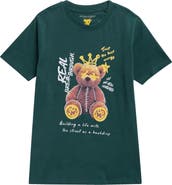 DENIM AND FLOWER Kids' King Teddy Bear Graphic T-Shirt