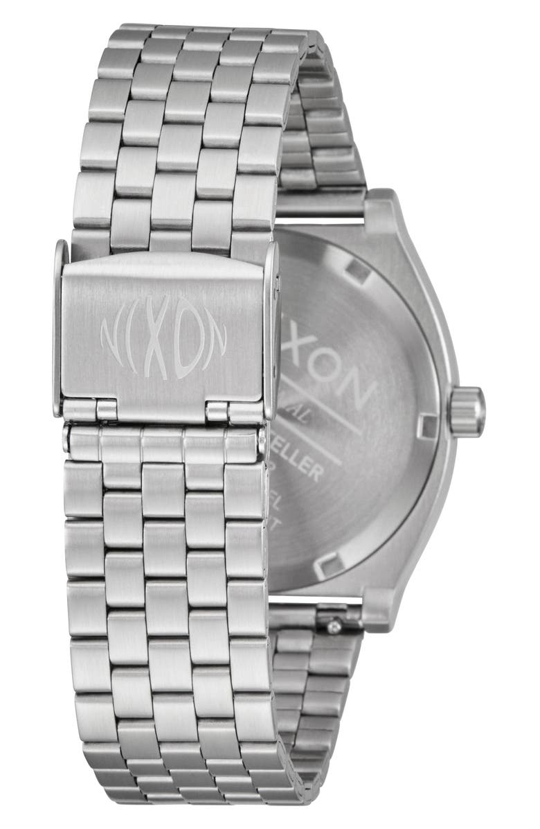 Nixon The Time Teller Fisheye Bracelet Watch, 37mm, Alternate, color, Fisheye / Silver / Black