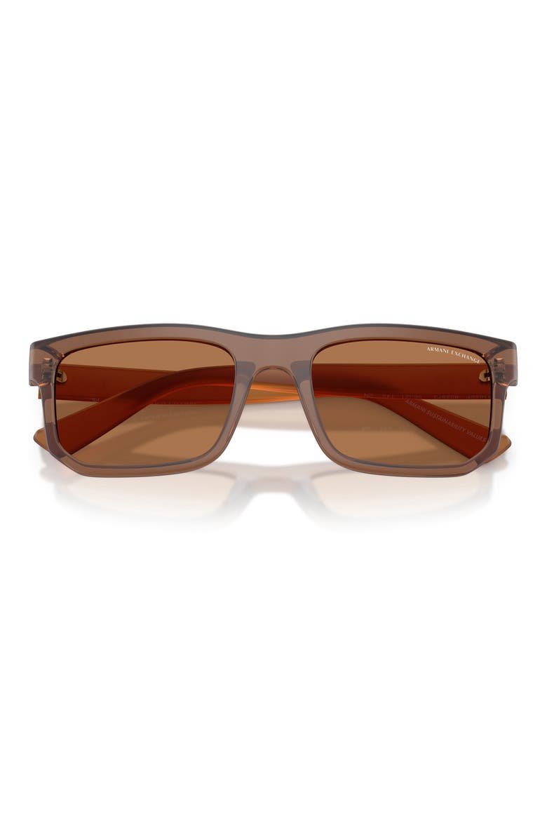 56mm Square Sunglasses, Alternate, color, MATTE FROSTED BROWN / BRONZE