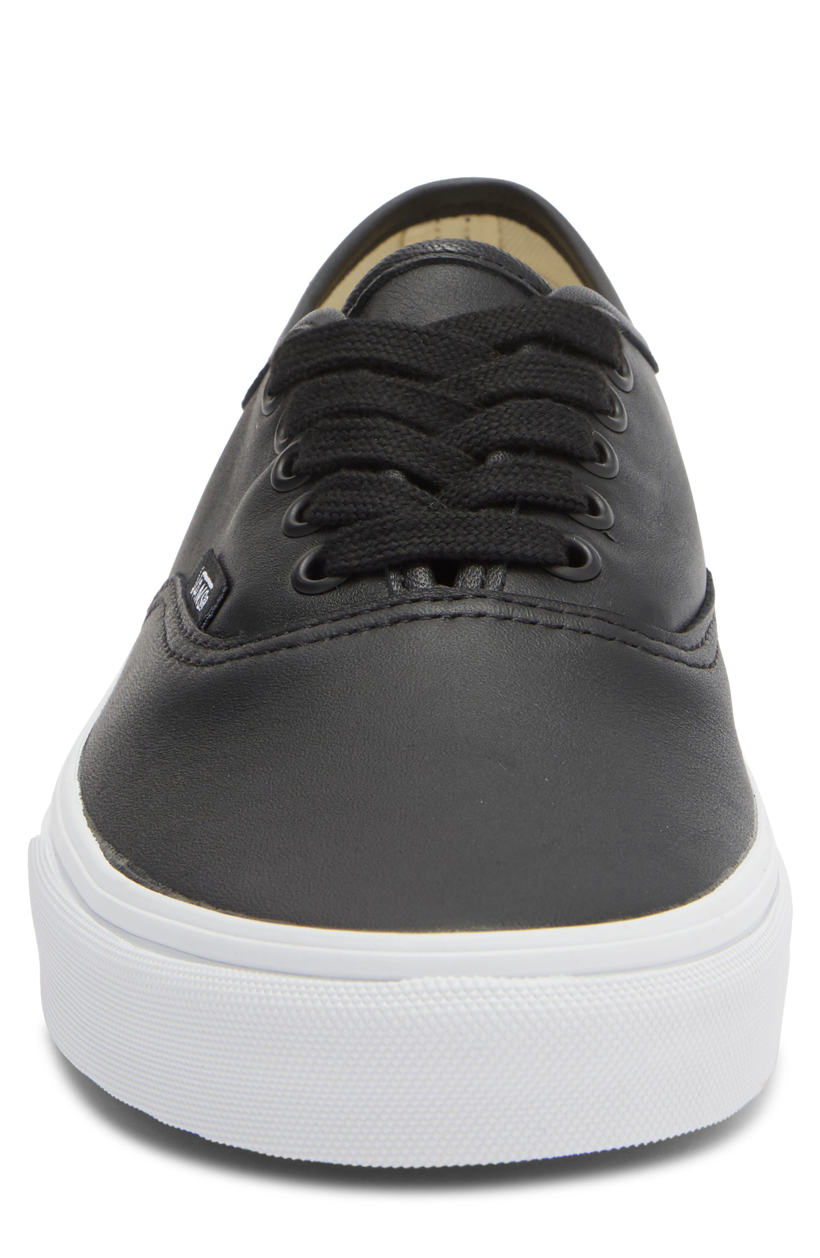 Vans Authentic Leather Sneaker, Alternate, color, Leather Black/True White