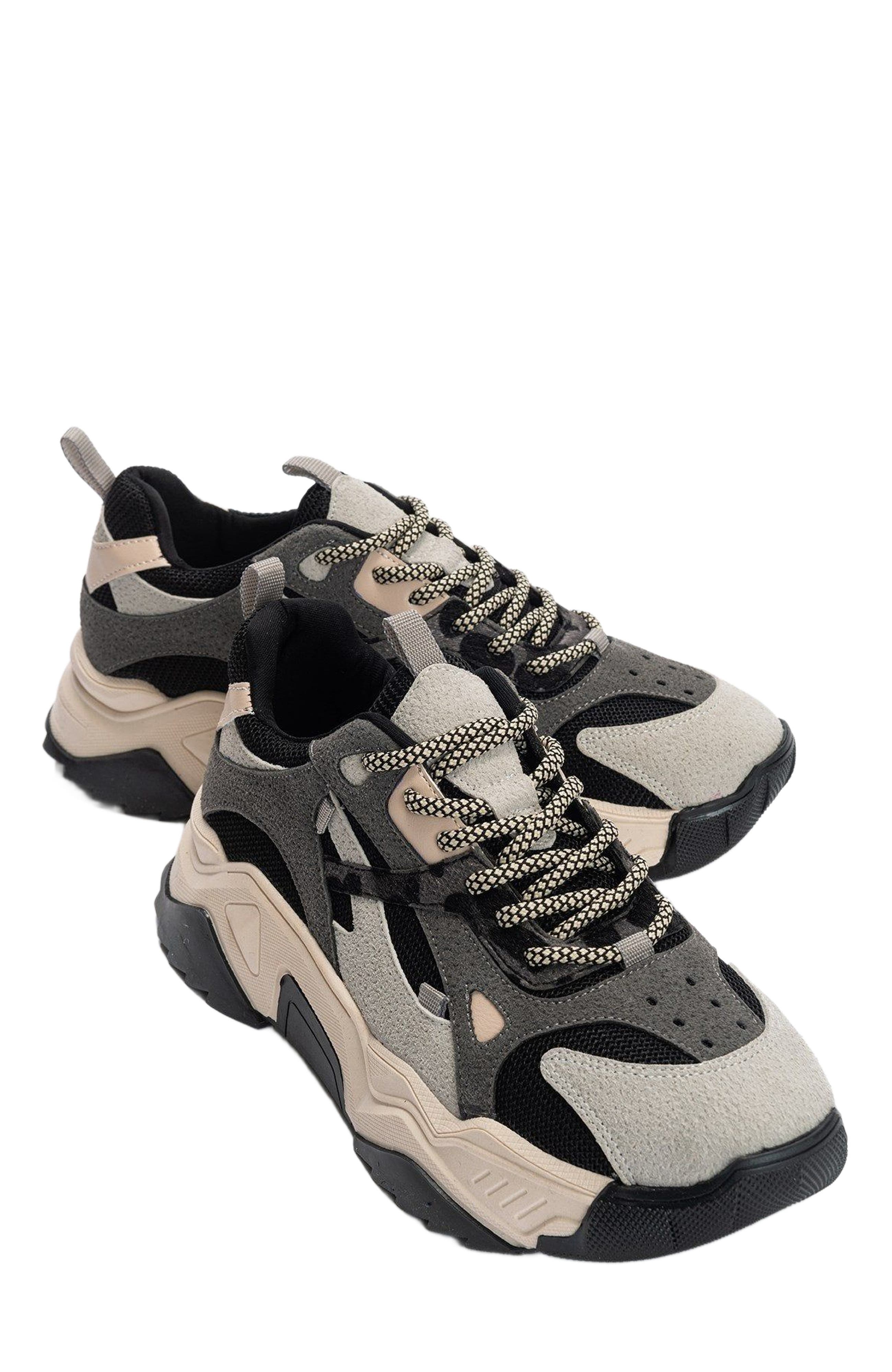 Prologue Shoes Loretta Platform Sneakers, Alternate, color, Black Gray