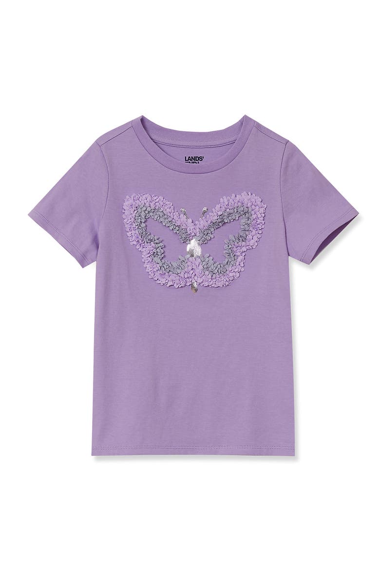 Girls Short Sleeve Graphic Tee, Main, color, Sequins Butterfly/Lilac