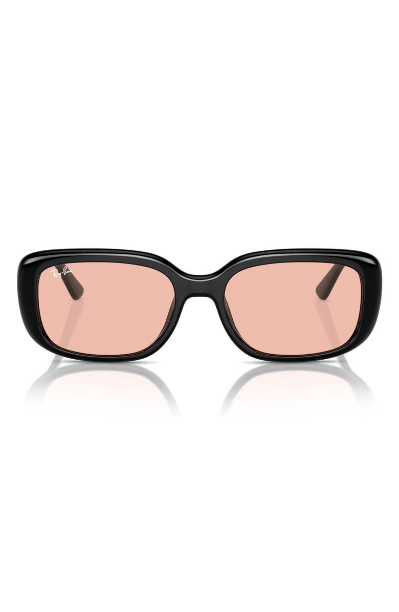 Ray-Ban 56mm Pillow Rectangular Sunglasses, Alternate, color, Black