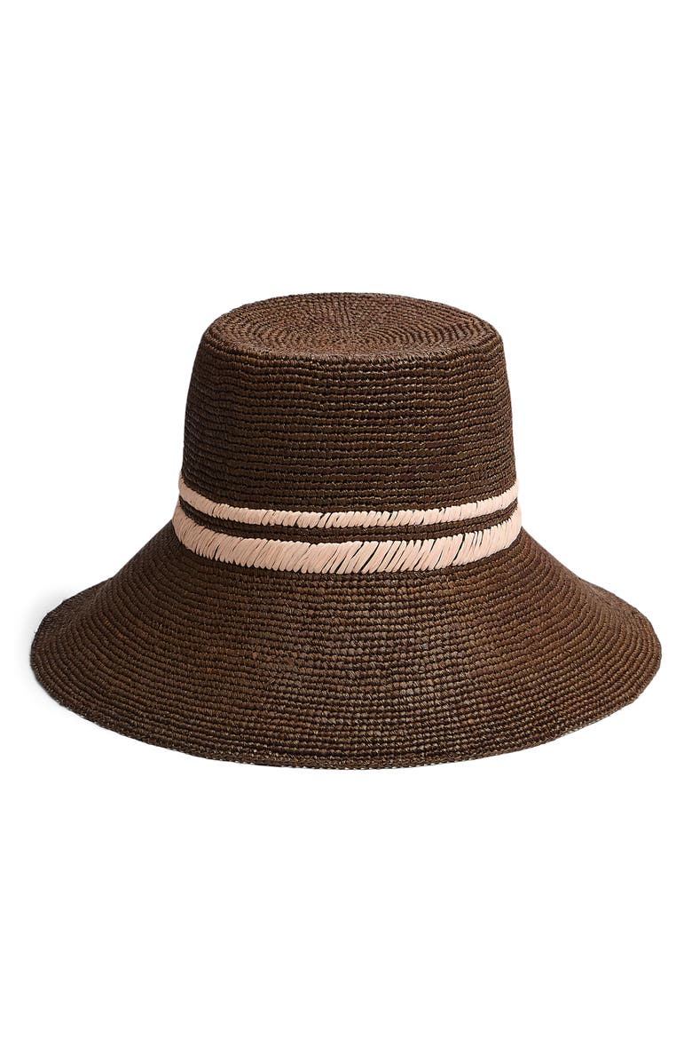 rag & bone Jade Packable Raffia Bucket Hat, Main, color, Brown Natural