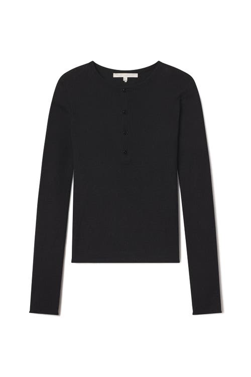 Naked Cashmere Marlowe Cashmere Henley In Black