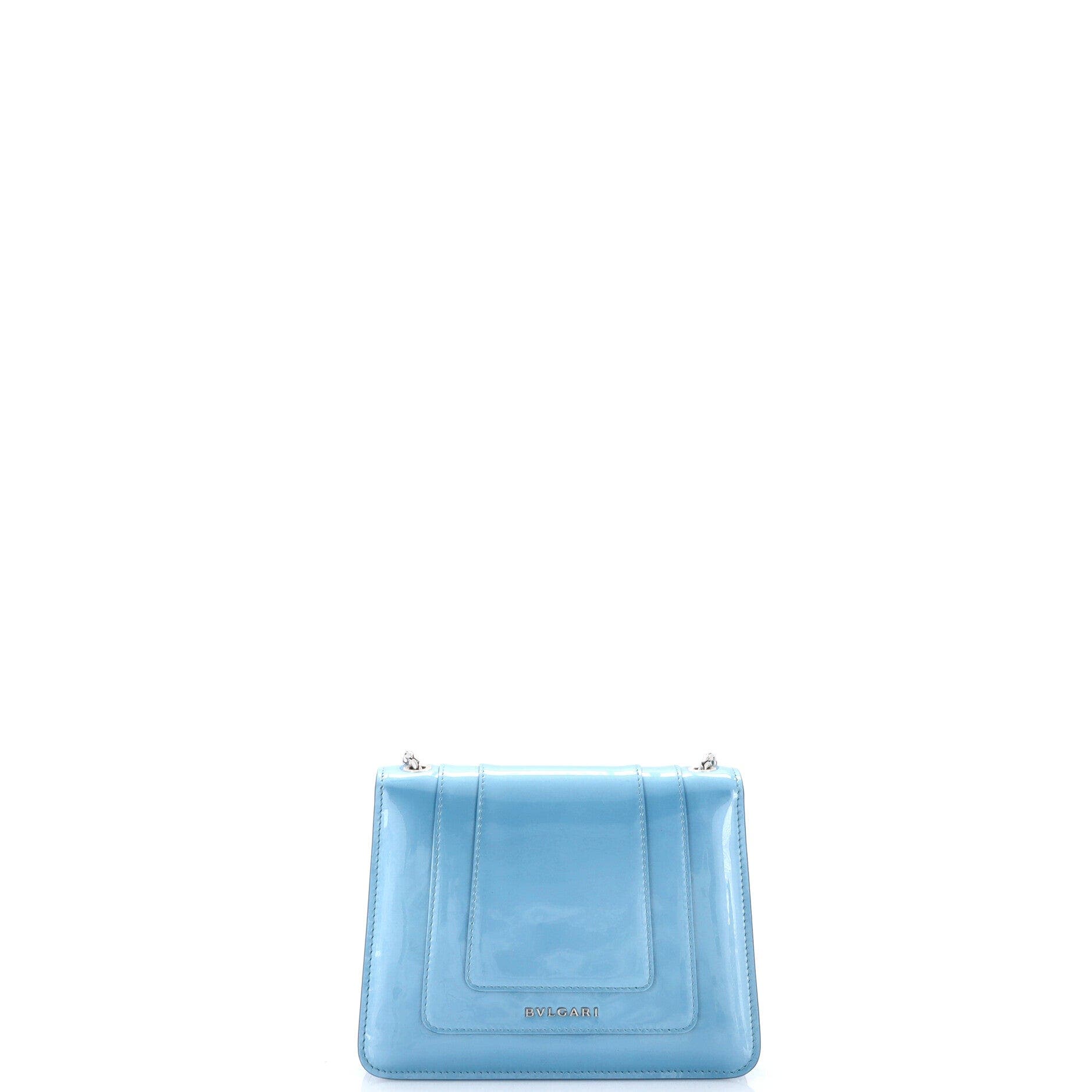 Serpenti Forever Square Shoulder Bag Patent Small, Alternate, color, Blue