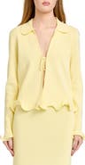WAYF Isla Ruffle Tie Front Cardigan