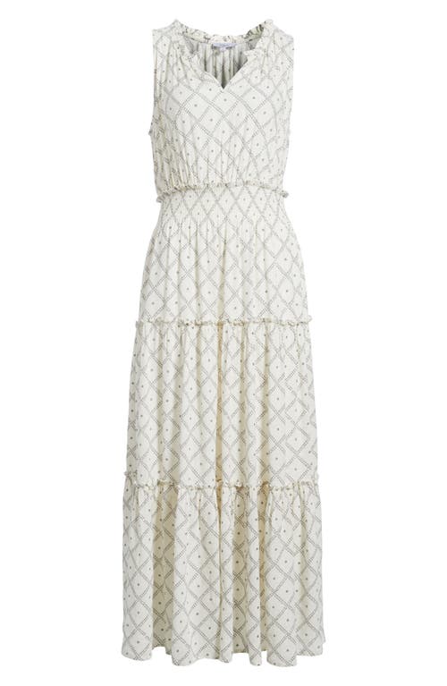 Rails Loulou Diamond Print Sleeveless Linen Blend Maxi Dress In Ivory Zanzibar