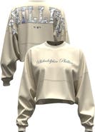 FANATICS Women's Fanatics  Light Beige Philadelphia Phillies Spirit Floral Script Cropped Long-Sleeve T-Shirt