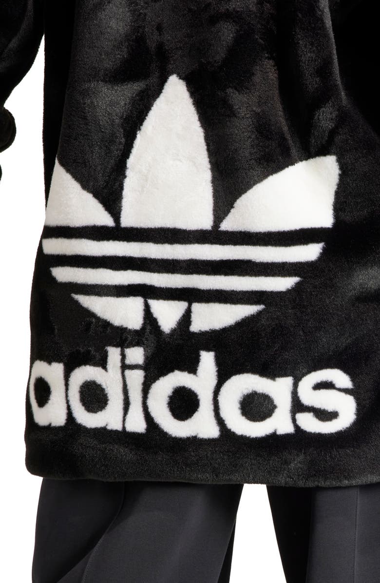 adidas Originals Originals Trefoil Faux Fur Jacket, Alternate, color, 