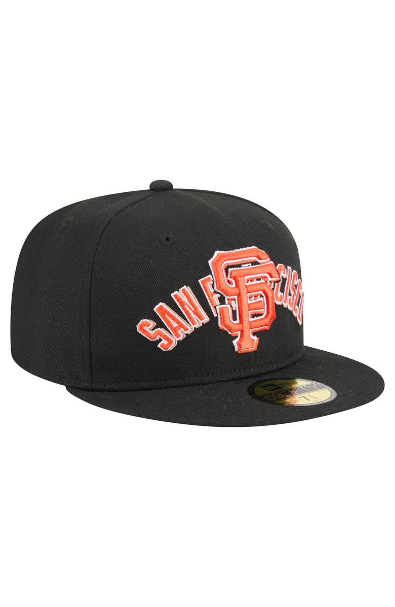 New Era Men's New Era Black San Francisco Giants Overlap 59FIFTY Fitted Hat, Alternate, color, Black