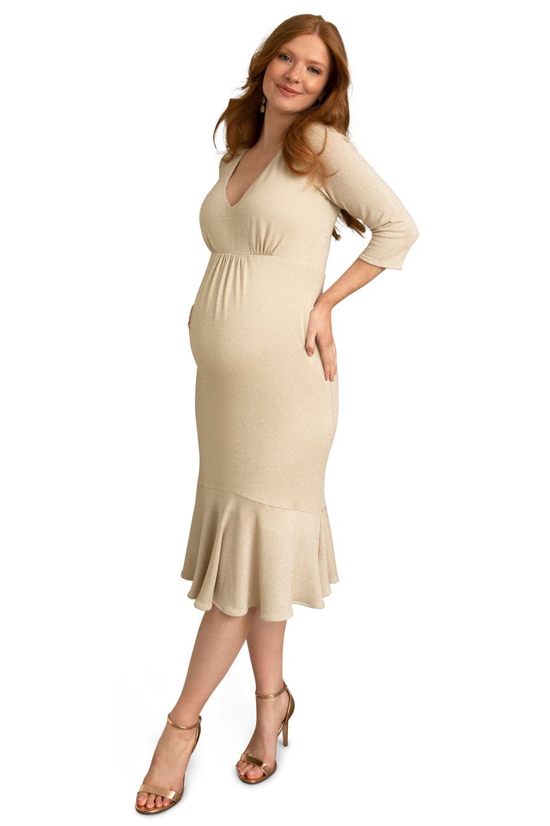 Stella Maternity Dress, Alternate, color, SPARKLE GOLD