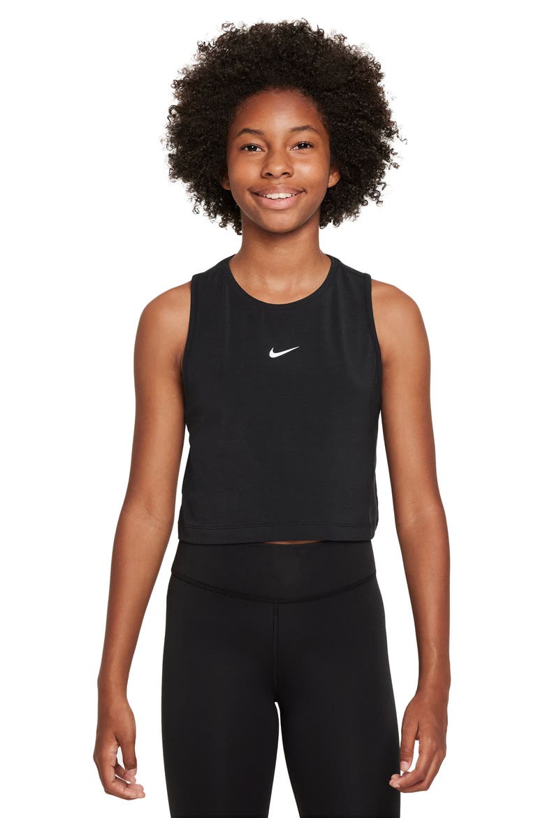Kids' Dri-FIT Pro Tank Top, Main, color, 010 BLACK/WHITE