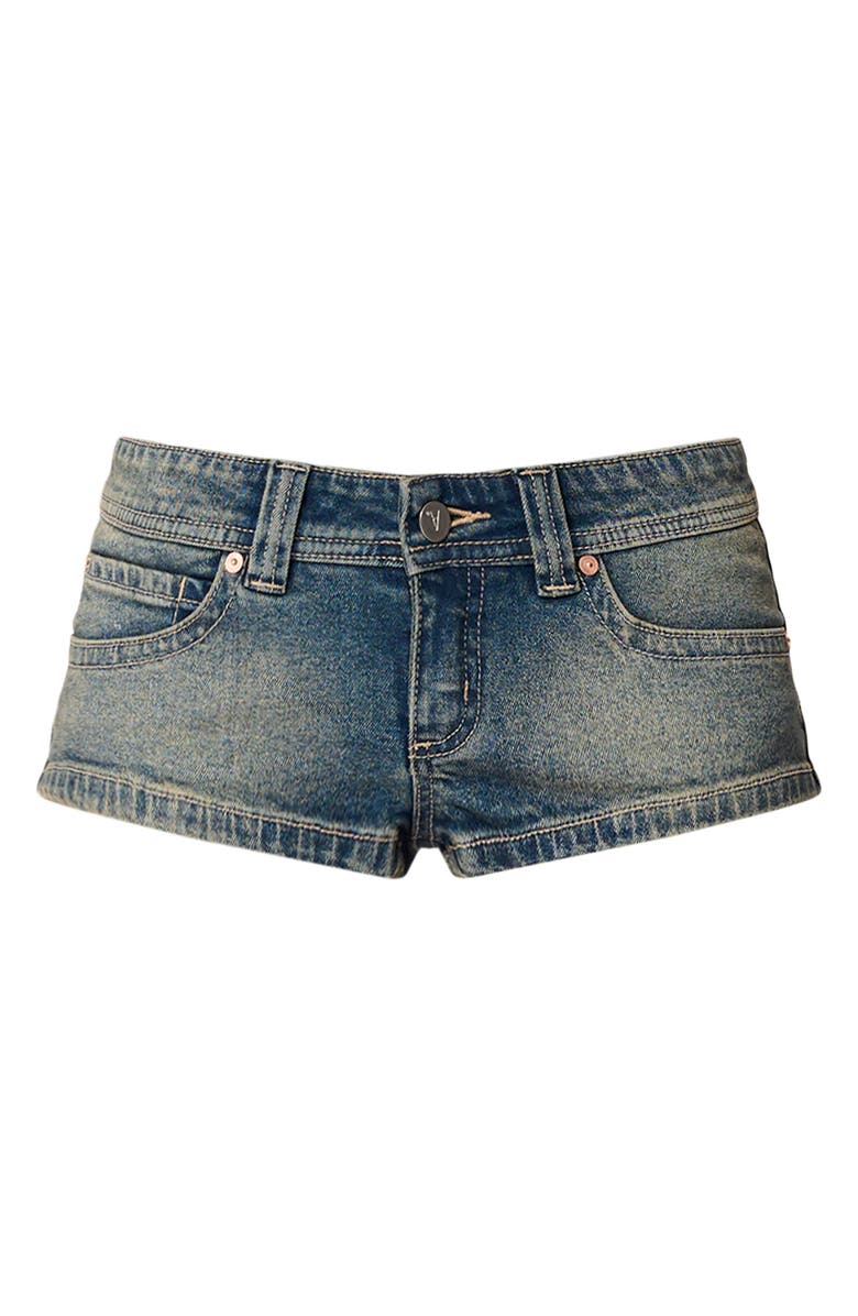 ABRAND Denim Mini Shorts, Alternate, color, Zahli