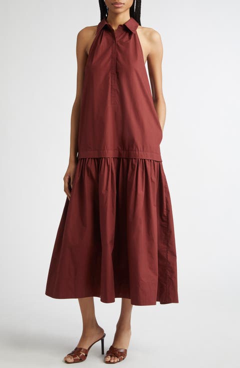 Vera Sleeveless Poplin Maxi Shirtdress