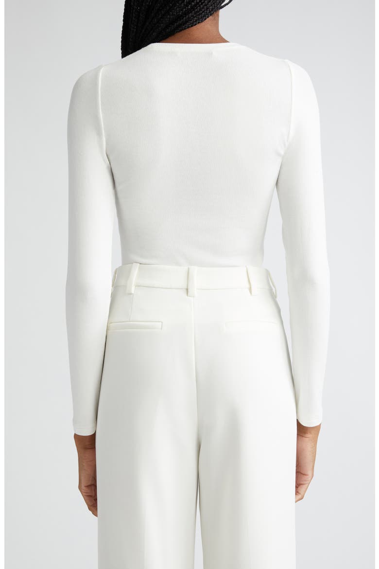The Rib Long Sleeve Top, Alternate, color, WHITE