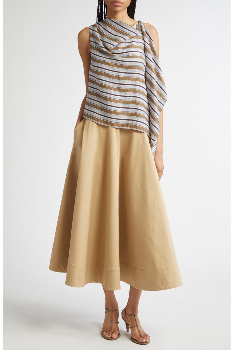 Lota Stripe Side Drape Sleeveless Top, Alternate, color, HAZEL STRIPE