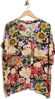 T Tahari Elbow Sleeve Button-Up Shirt