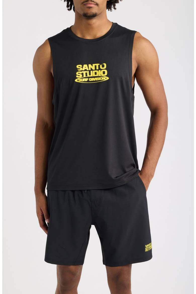 Surf Division Performance Graphic Tank, Main, color, BLACK
