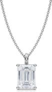ALLUREZ Emerald Solitaire Lab Diamond Pendant Necklace 14K 2.50ct