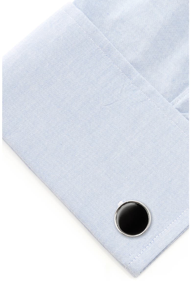 Onyx Cuff Links, Alternate, color, BLACK
