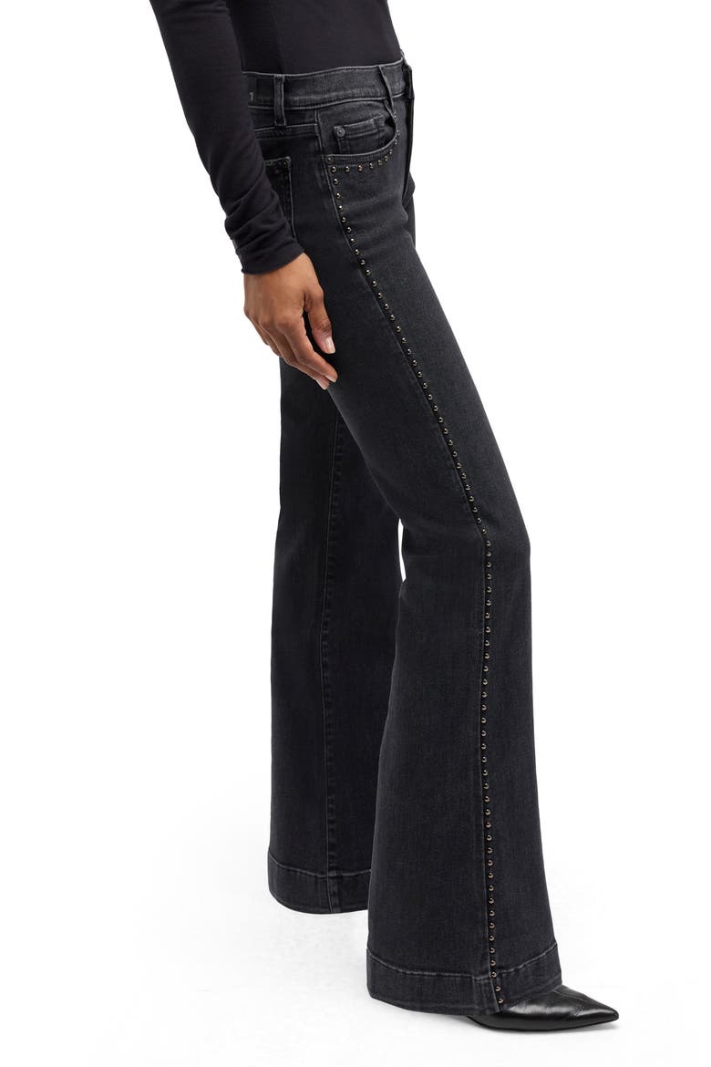 Dojo Studded Flare Leg Jeans, Alternate, color, ESCAPE WITH STU