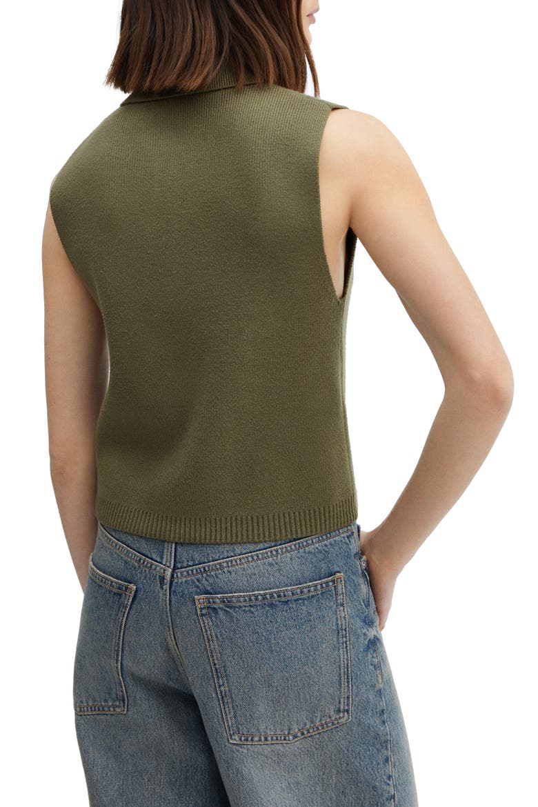 Button Placket Sweater Vest, Alternate, color, KHAKI