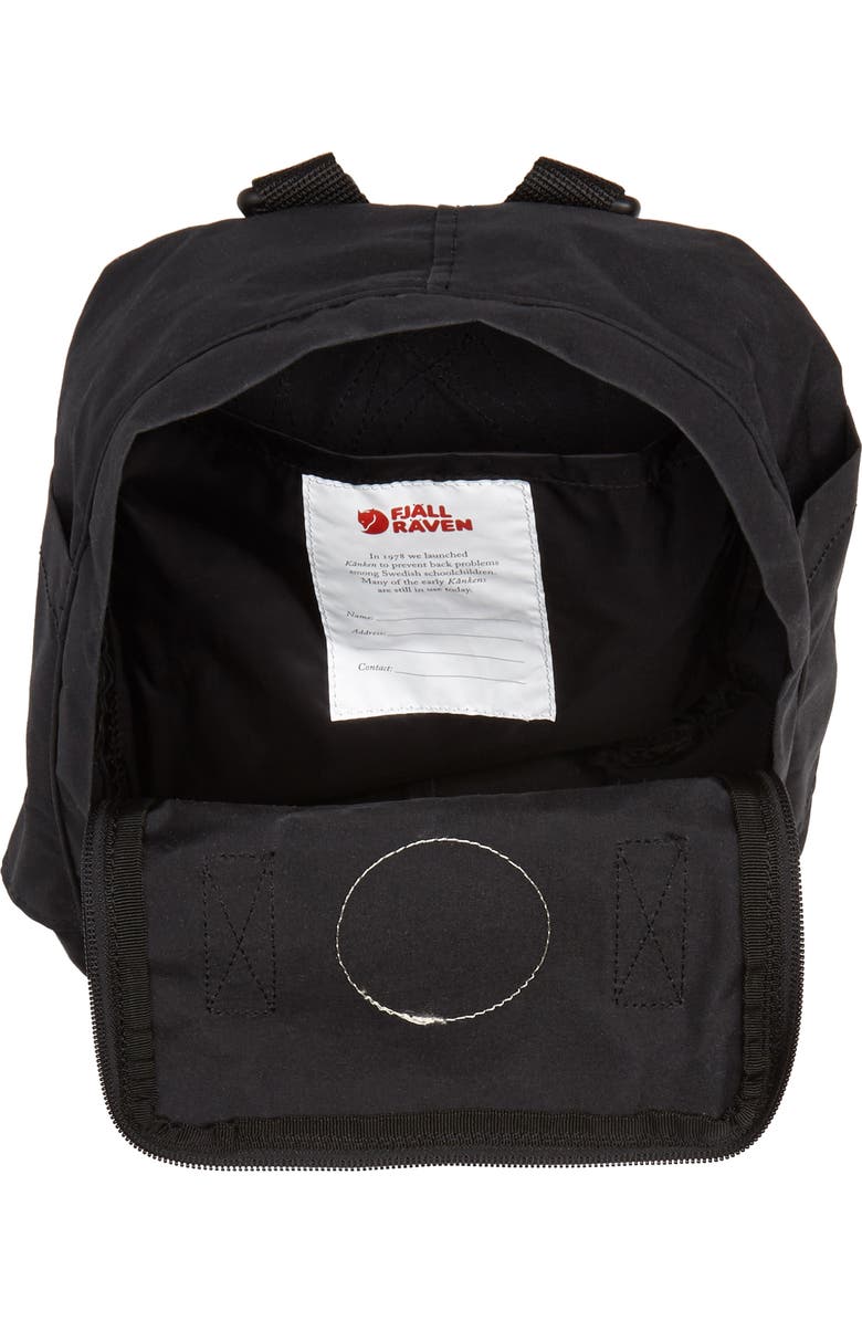 Fjällräven Mini Kånken Water Resistant Backpack, Alternate, color, Black