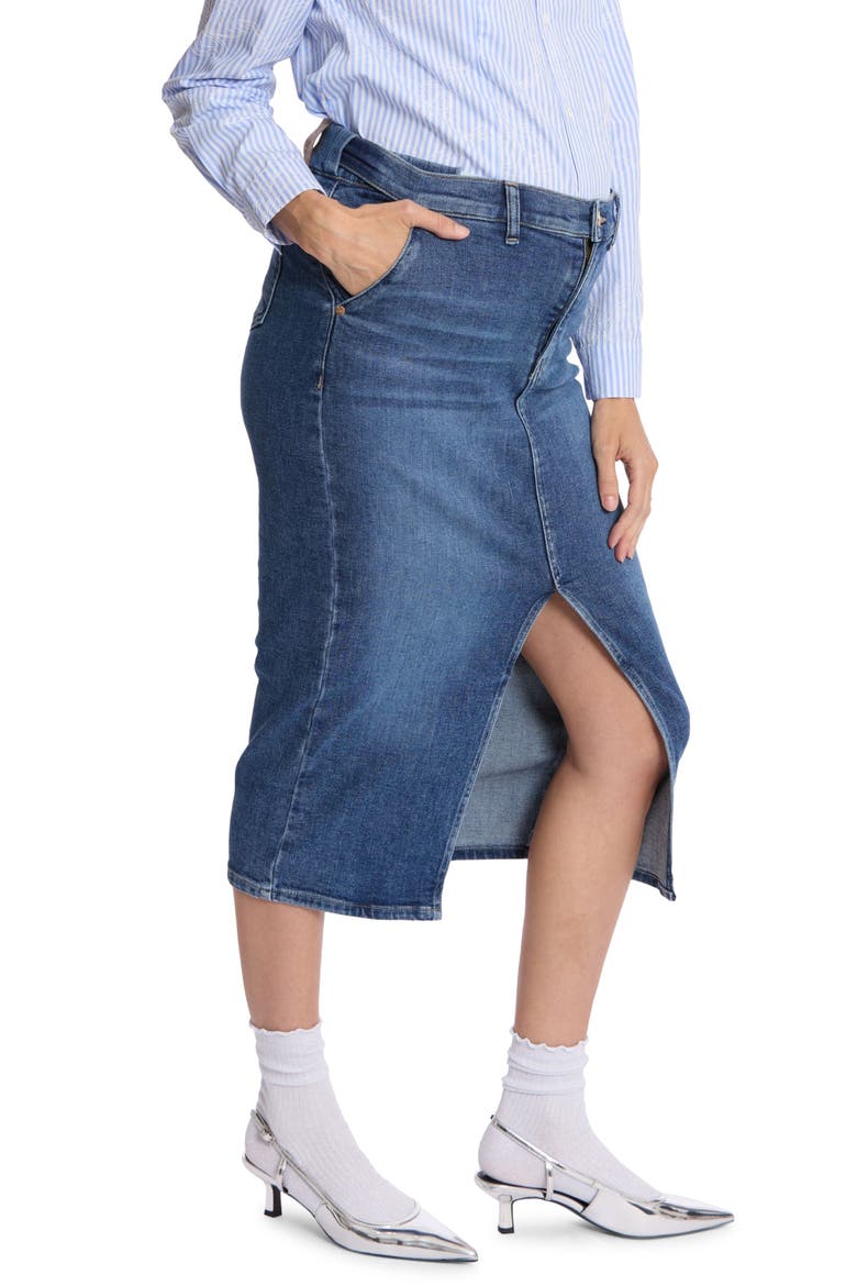 Emma Maternity Pencil Skirt, Alternate, color, MID BLUE