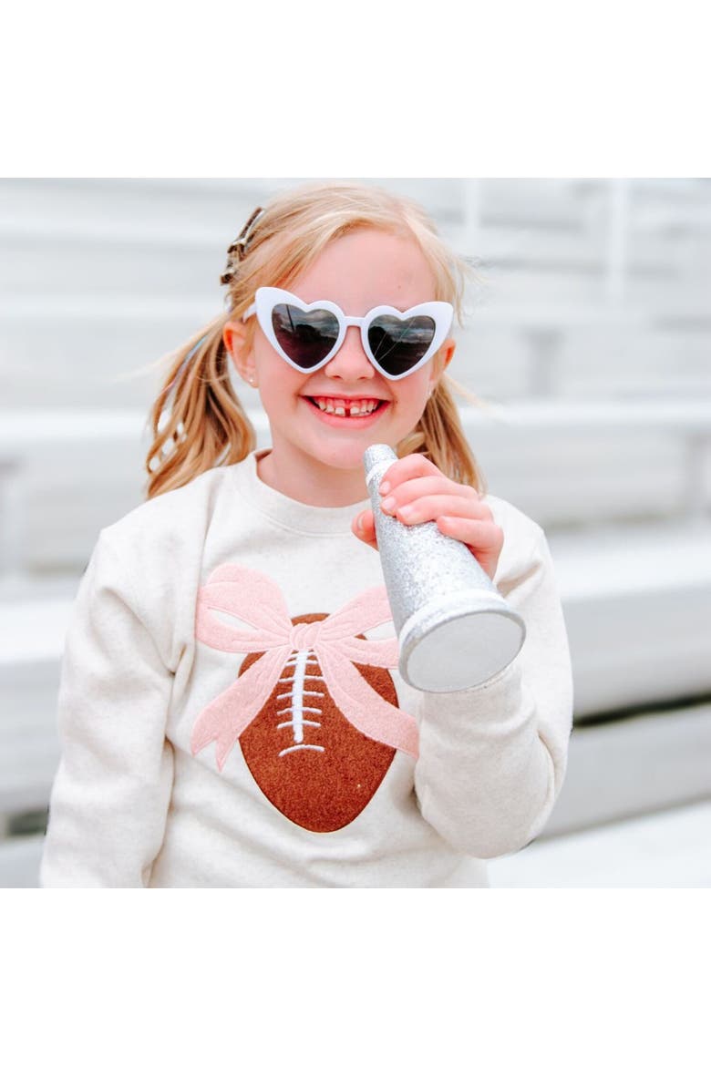 Bow Football Patch Sweatshirt, Alternate, color, Natural