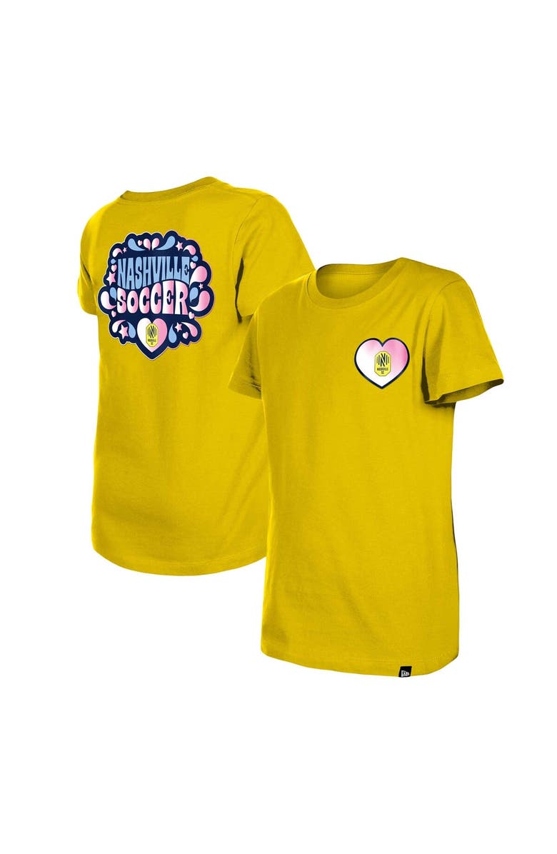 5TH AND OCEAN BY NEW ERA Girls Youth 5th & Ocean by New Era Yellow Nashville SC Color Changing T-Shirt, Alternate, color, 