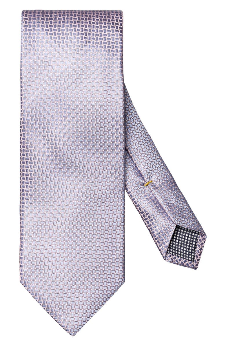 Eton Geometric Jacquard Silk Tie, Main, color, Medium Pink