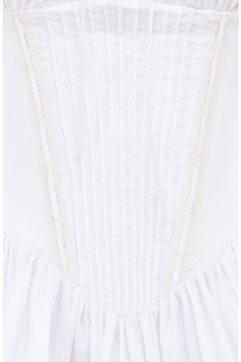 Natassia Corset Cotton Blend Cocktail Minidress, Alternate, color, WHITE