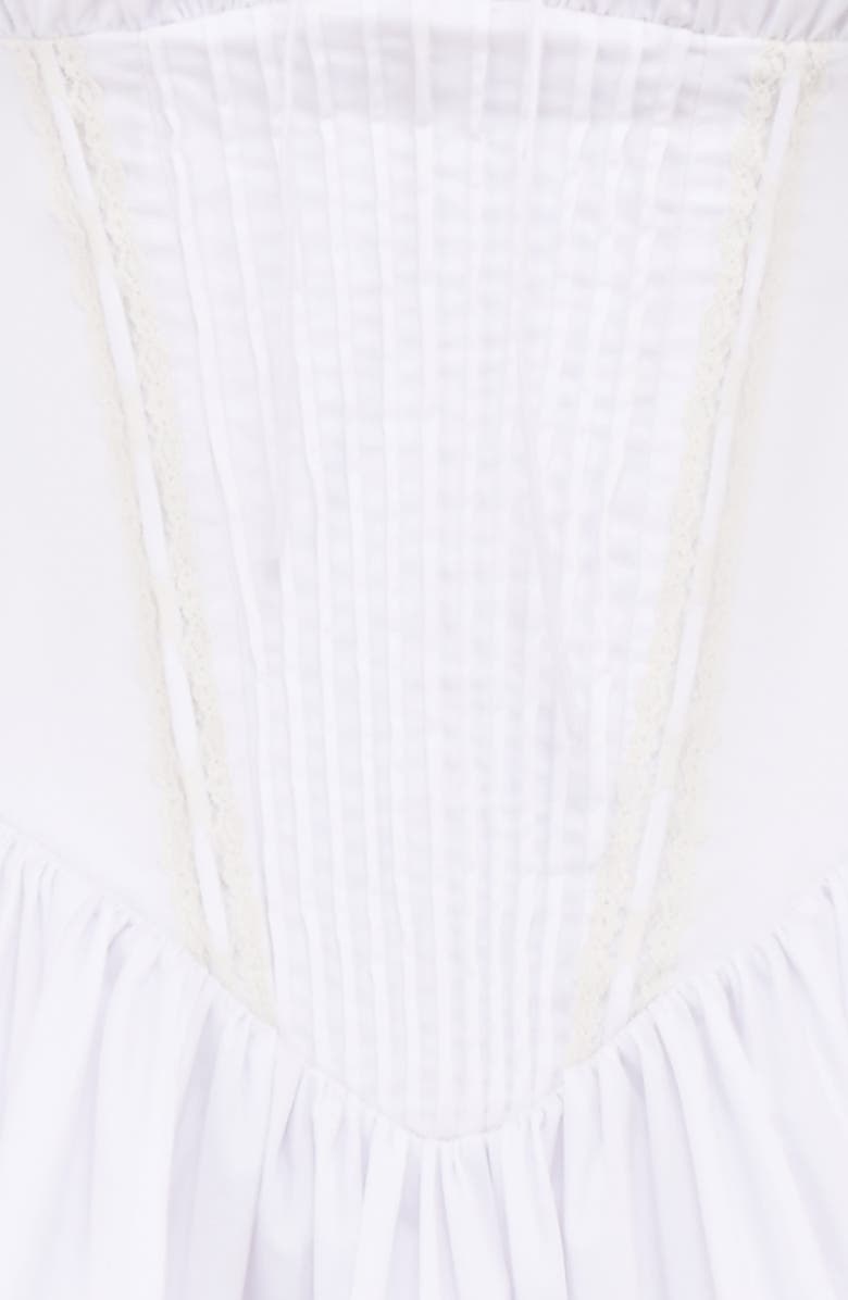 HOUSE OF CB Natassia Corset Cotton Blend Cocktail Minidress, Alternate, color, White