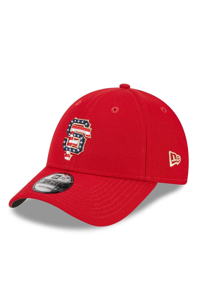 New Era Men's New Era  Red San Francisco Giants 2023 Fourth of July 9FORTY Adjustable Hat, Alternate, color, Red
