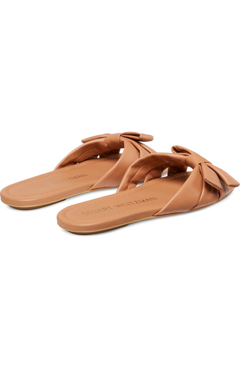 Stuart Weitzman Sofia Bow Slide Sandal, Alternate, color, Tan Leather