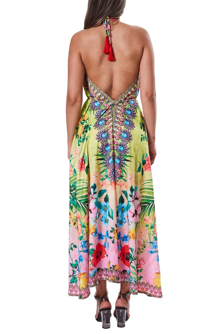 Embellished Halter Dress, Alternate, color, YELLOW
